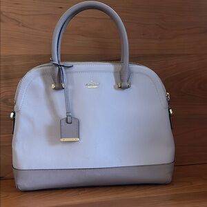 Kate Spade Two Tone Taupe/Gray Leather Handbag